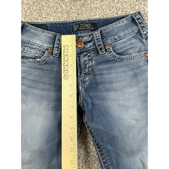 Silver Jeans Suki Capri Pockets Distressed Light Blue Size W26 L24 Womens - Picture 6 of 12